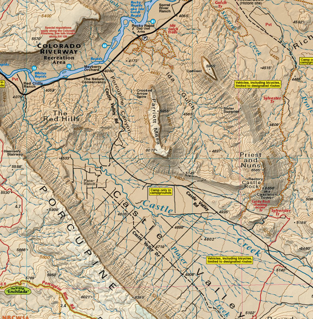Utah Moab West Trails - Trails and Recreation Topo Map | Latitude 40°