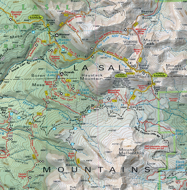 Utah Moab West Trails - Trails and Recreation Topo Map | Latitude 40°