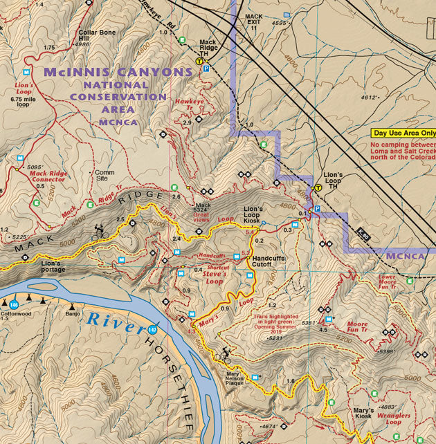 Mack Ridge Inset section of Colorado Fruita - Grand Junction - Trails and Recreation Topo Map | Latitude 40° | Blue Ridge Overland Gear