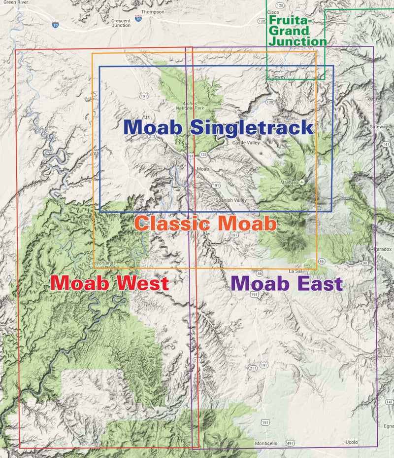 Utah Moab West Trails - Trails and Recreation Topo Map | Latitude 40°