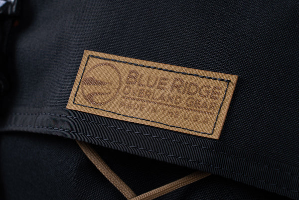 Overland Oil Bag close up of tag