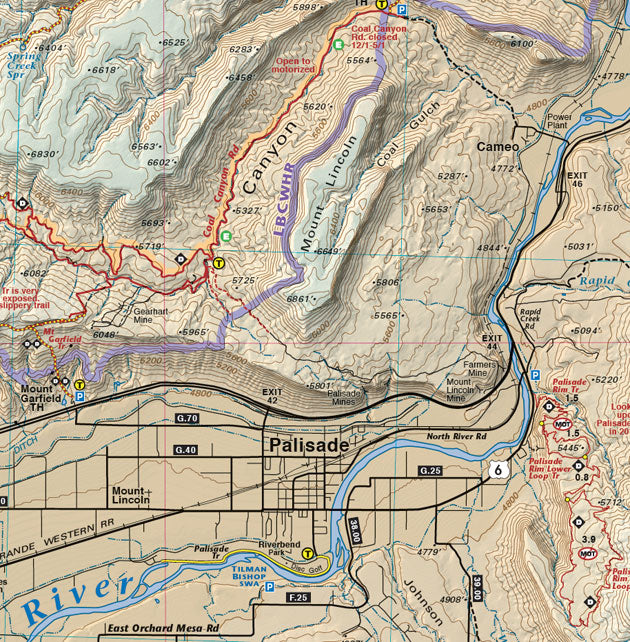 Palisade Rim Trail section of Colorado Fruita - Grand Junction - Trails and Recreation Topo Map | Latitude 40° | Blue Ridge Overland Gear