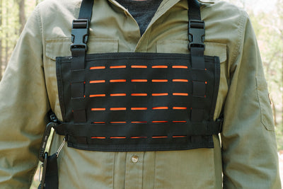 Pooper Trooper Lite MOLLE front panel with hi-vis orange underlay