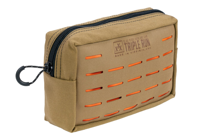 Triple Run Medium GP Pouch - coyote and orange colorway