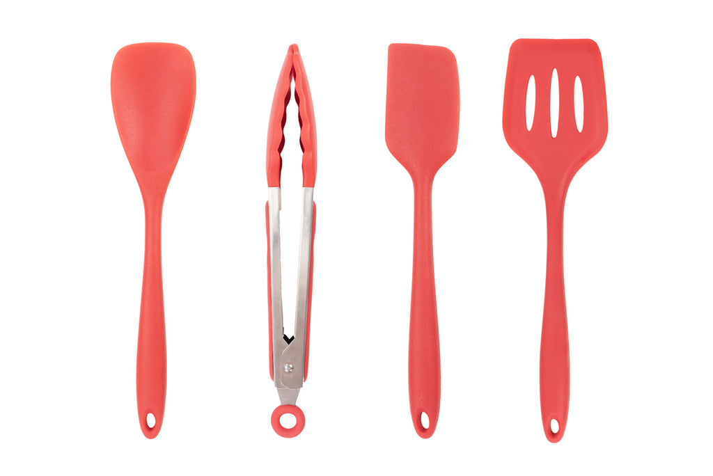  4 Pack Silicone Cooking Kitchen Tongs Kit - Kitchen