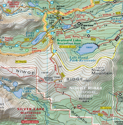 Niwot Ridge section of Colorado Boulder County - Trails and Recreation Topo Map | Latitude 40° Blue Ridge Overland Gear