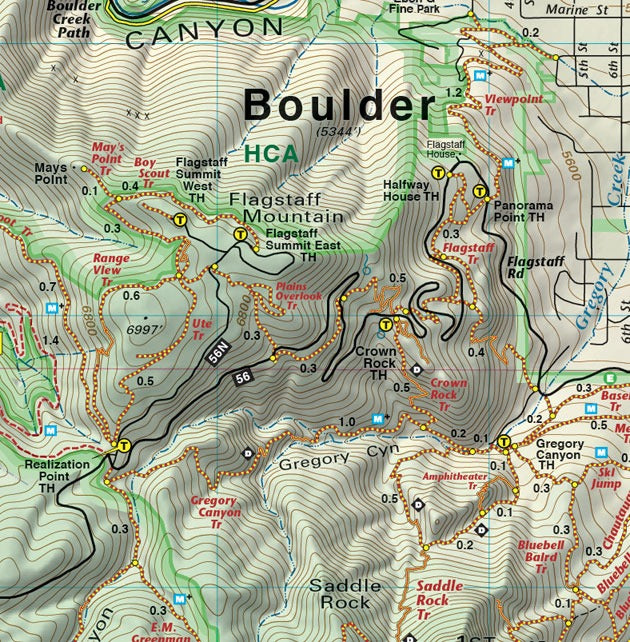 Flagstaff Mountain section of Colorado Boulder County - Trails and Recreation Topo Map | Latitude 40° Blue Ridge Overland Gear