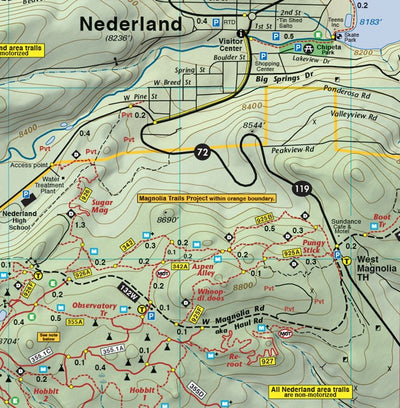 Nederland section of Colorado Boulder County - Trails and Recreation Topo Map | Latitude 40° Blue Ridge Overland Gear