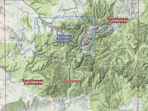 Colorado Map Locator for Colorado Durango Trails - Trails and Recreation Topo Map | Latitude 40° | Blue Ridge Overland Gear