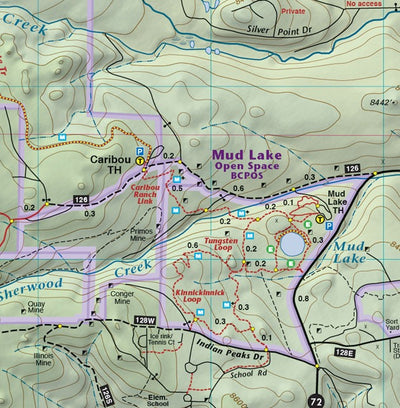 Mud lake section of Colorado Boulder County - Trails and Recreation Topo Map | Latitude 40° Blue Ridge Overland Gear