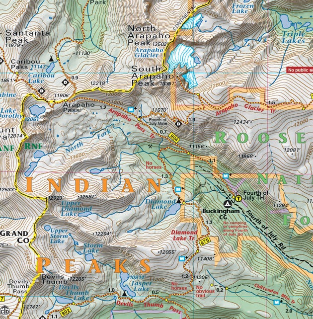 Indian Peaks section of Colorado Boulder County - Trails and Recreation Topo Map | Latitude 40° Blue Ridge Overland Gear