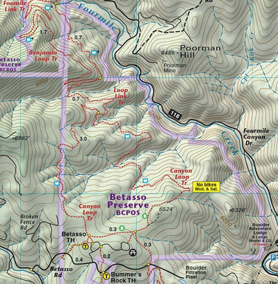 Betasso Preserve section of Colorado Boulder County - Trails and Recreation Topo Map | Latitude 40° Blue Ridge Overland Gear