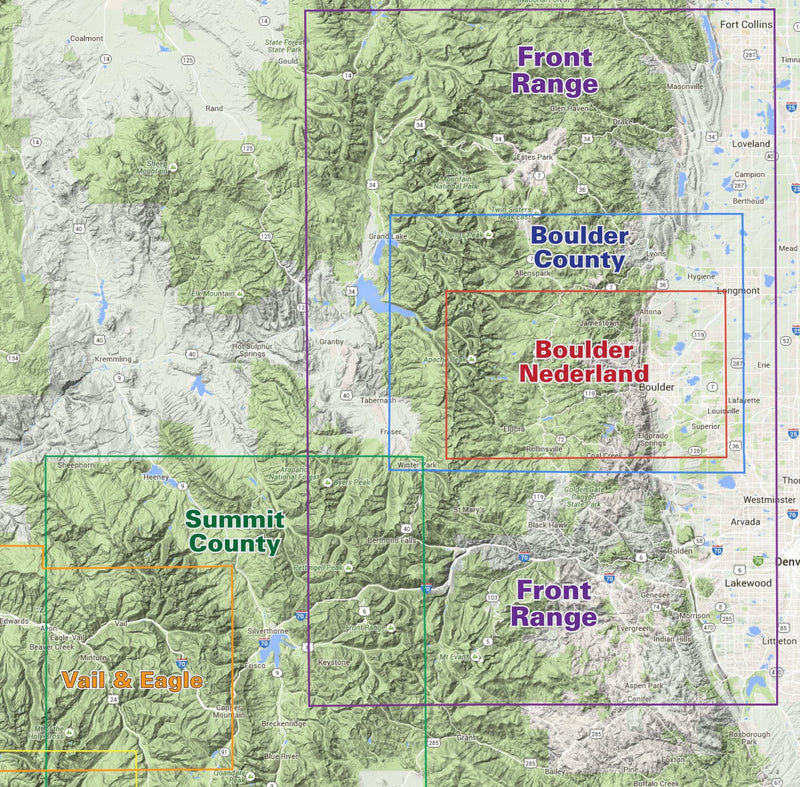 Colorado legend for Colorado Boulder County - Trails and Recreation Topo Map | Latitude 40° Blue Ridge Overland Gear
