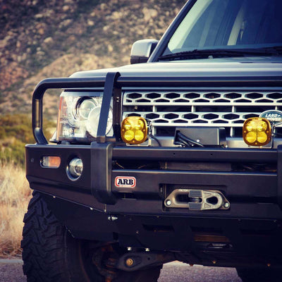 Factor 55 Offset Fairlead  installed on a land cruiser with an ARB Bumper